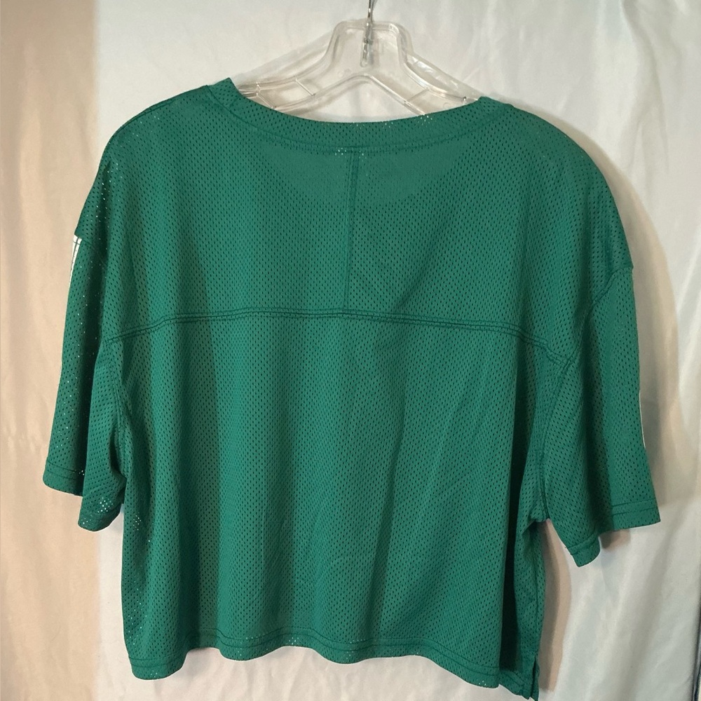 No Boundaries Green Mesh Football Crop Jersey with White 02 - Picture 5 of 6